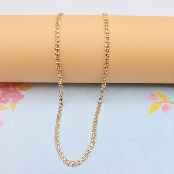 "Elegant Rose Gold Round Link Chain Necklace, 17.3 Inch Lightweight, XPNL0086 - Picture 3 of 12